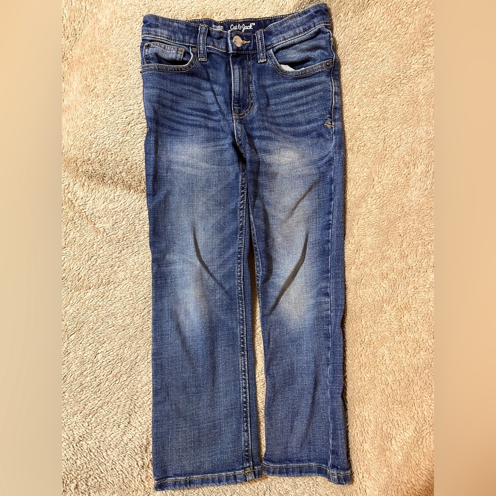 Size 6 Cat & Jack adjustable waist boys jeans.